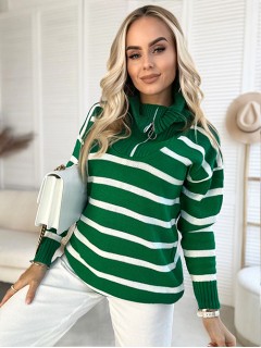 Sweter z wysoką stójką Zielony  